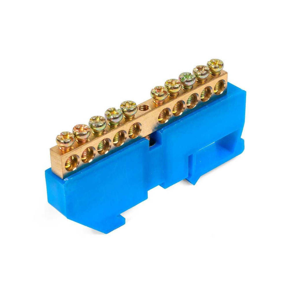 ⛔Шина N "ноль" на DIN-изол ШНИ-6х9-12 (син)